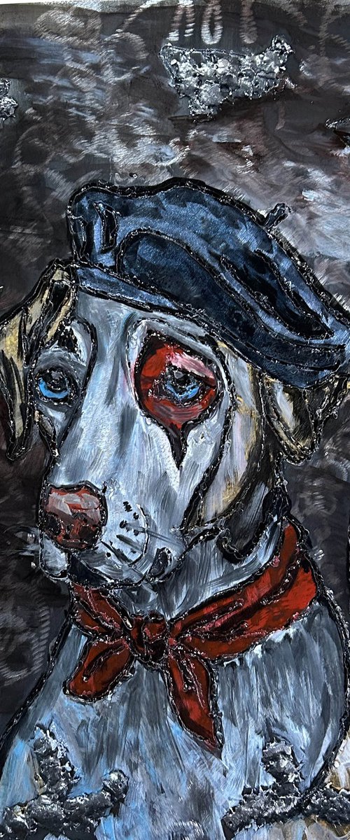 Wall sculpture - Dog basque by Philippe Buil