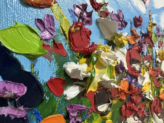 Meadow Flowers deep impasto