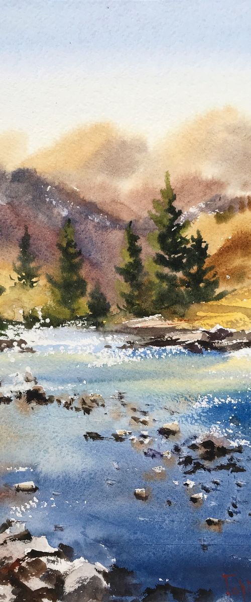 Mountain river by Eugenia Gorbacheva