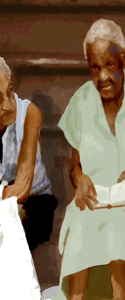 WAITIN" FOR THE BUS  33" X 37" by Joe McHarg