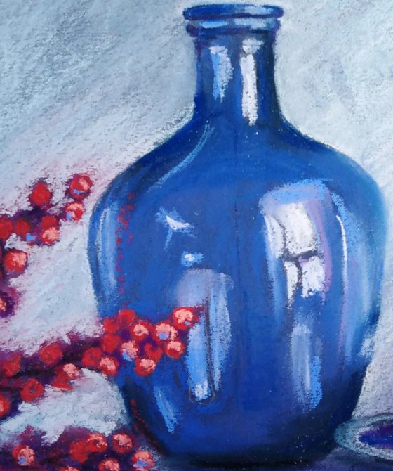 Blue Glass & Berries