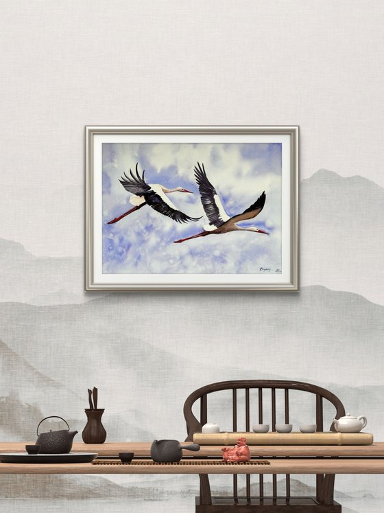 Strok Heron Wader Ardea Hern