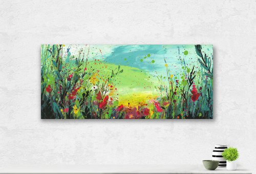 Spring Dream  -  Abstract Meadow Flower Painting  by Kathy Morton Stanion by Kathy Morton Stanion