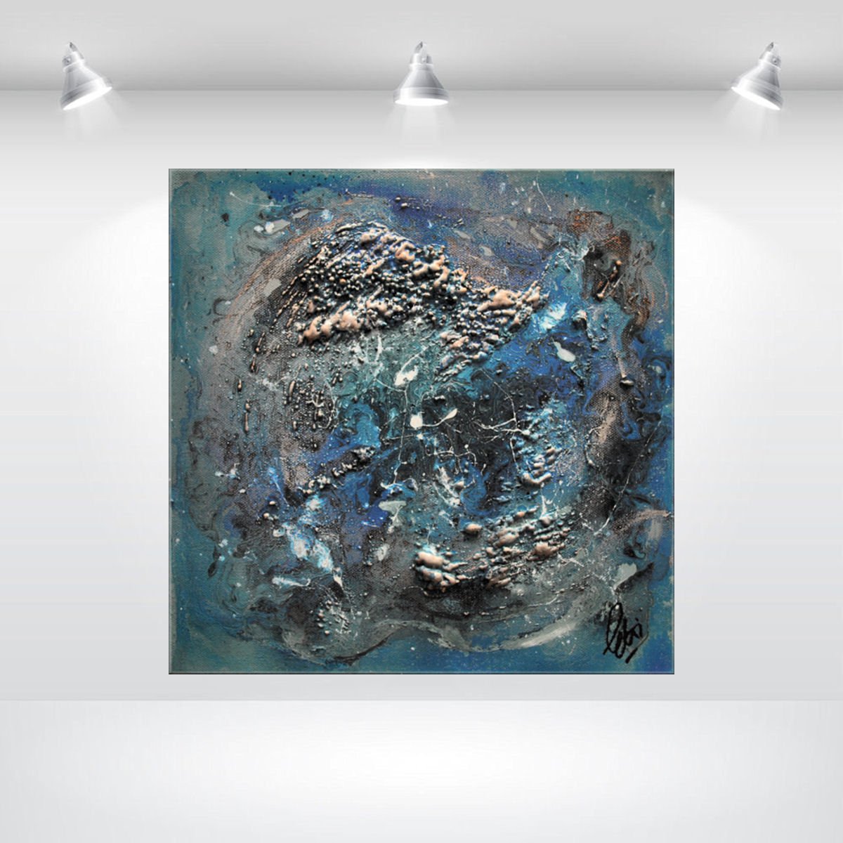 Abstract Acrylic Painting By Edelgard Schroer, 12 X 12, Celestial Drift, Original Artwork