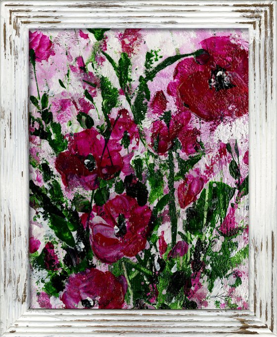 Floral Melody 5 - Framed Floral Painting by Kathy Morton Stanion