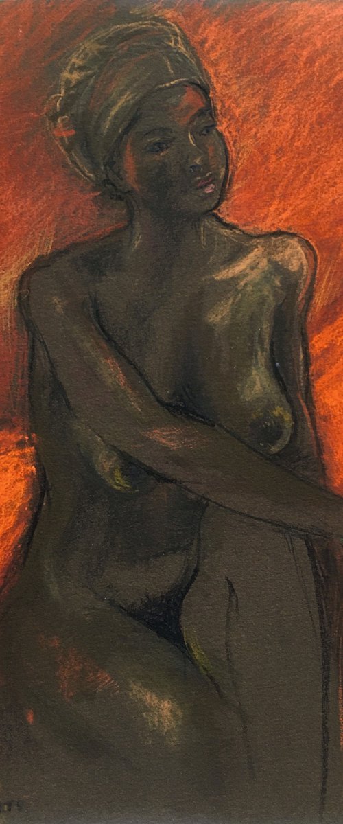 Nude Study with Orange by Patricia Clements