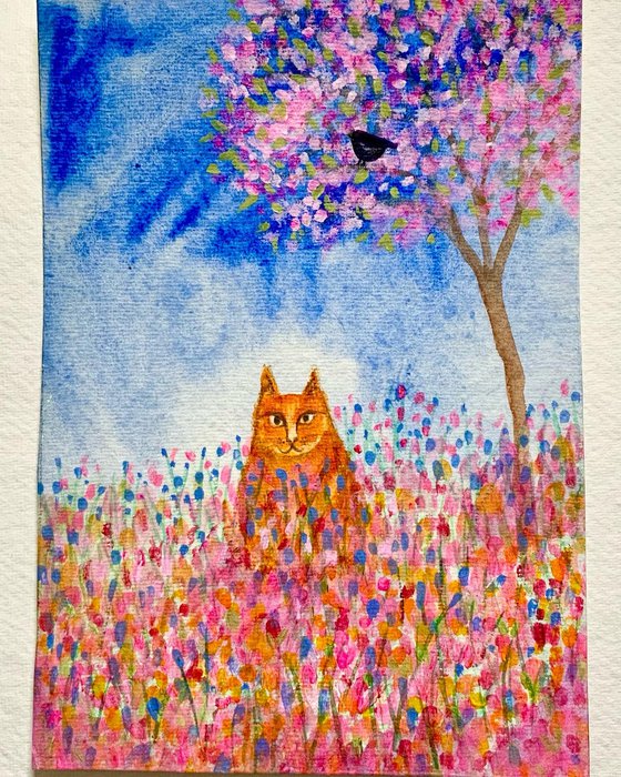 Cherry Tree and the Cat