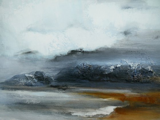 An impressionistic work "The Coastline in the Fog"