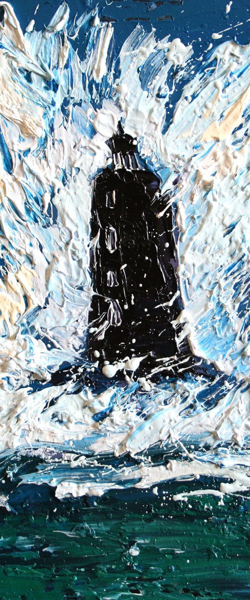 LIGHTHOUSE V... 5X8" /  ORIGINAL PAINTING by Salana Art