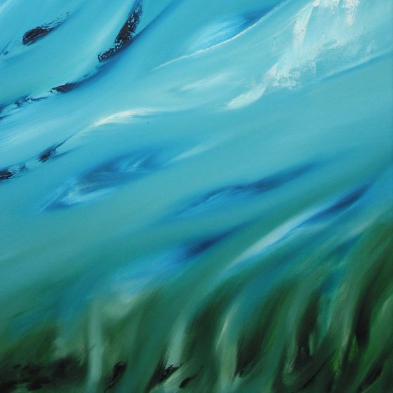 The grass murmur - Original abstract painting, oil on canvas