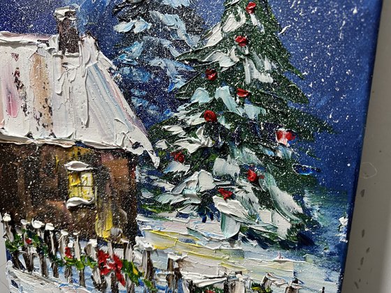 House in the winter forest