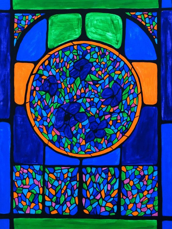 Stained glass window painting