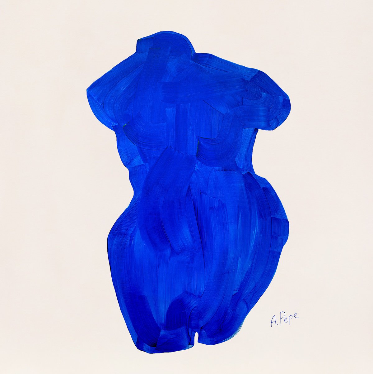 Abstract Portrait Acrylic Painting By Anna Pepe, 47 X 47, Muse 04, Original Artwork