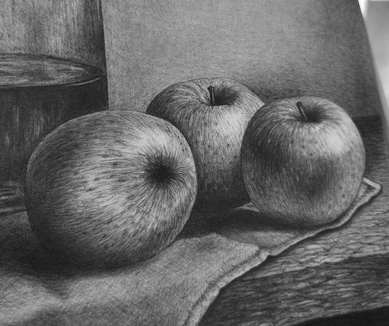 Apples and Glass Bottle