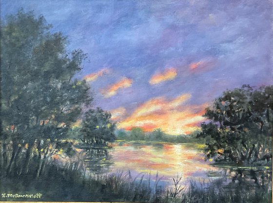 SUNDOWN ON THE RIVER # 2 by K. McDermott (SOLD)