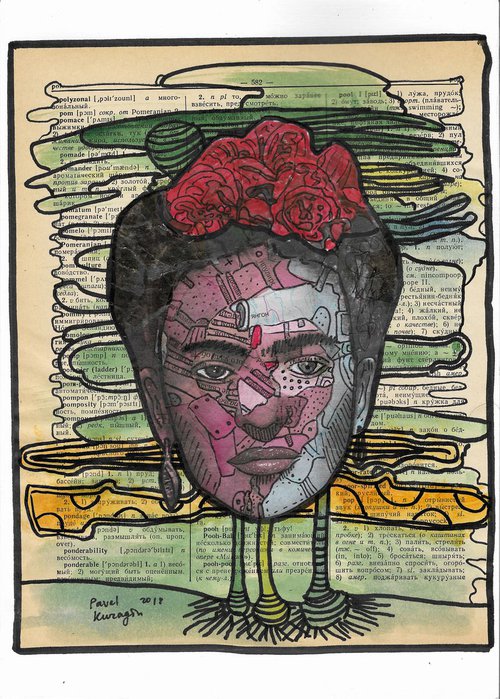 Portrait of Frida Kahlo # 21 by Pavel Kuragin