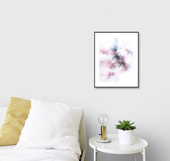 Abstract flowers in soft pastel colors