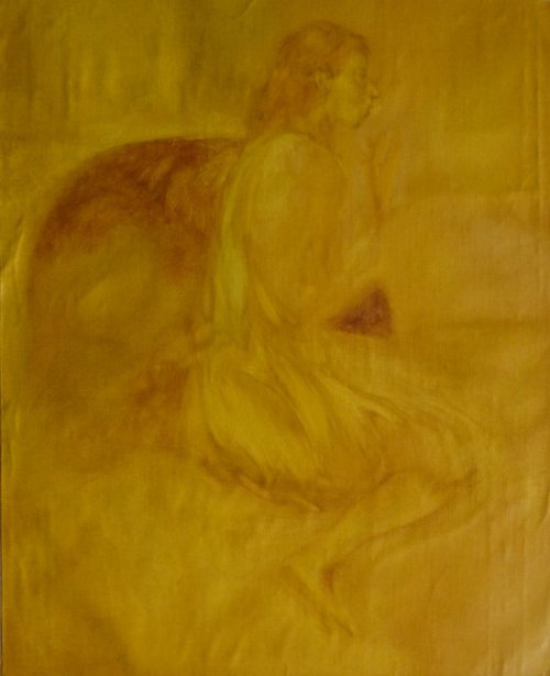Divan, oil on canvas, 73x60 cm by Frederic Belaubre