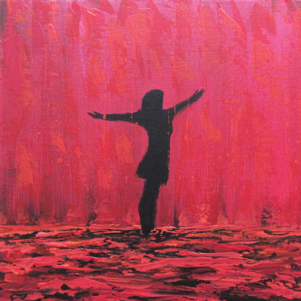 Abstract Acrylic Painting By William F. Adams, 12 X 12", Dancing In Grace... Washed ..., Original Artwork