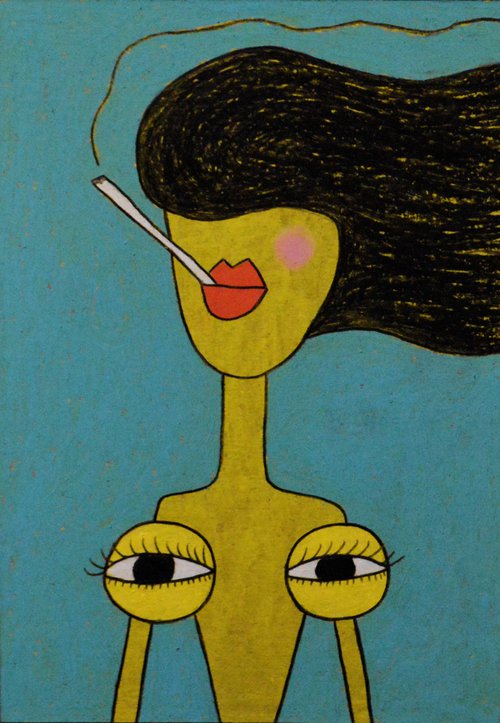 My tits love to smoke in the wind by Ann Zhuleva
