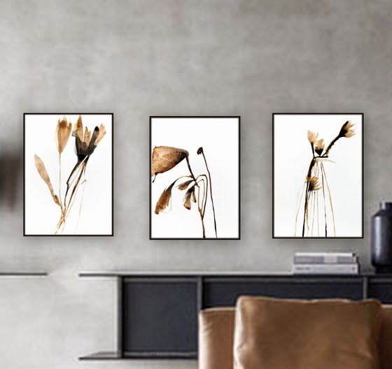 Set of 3 Botanical Artworks.