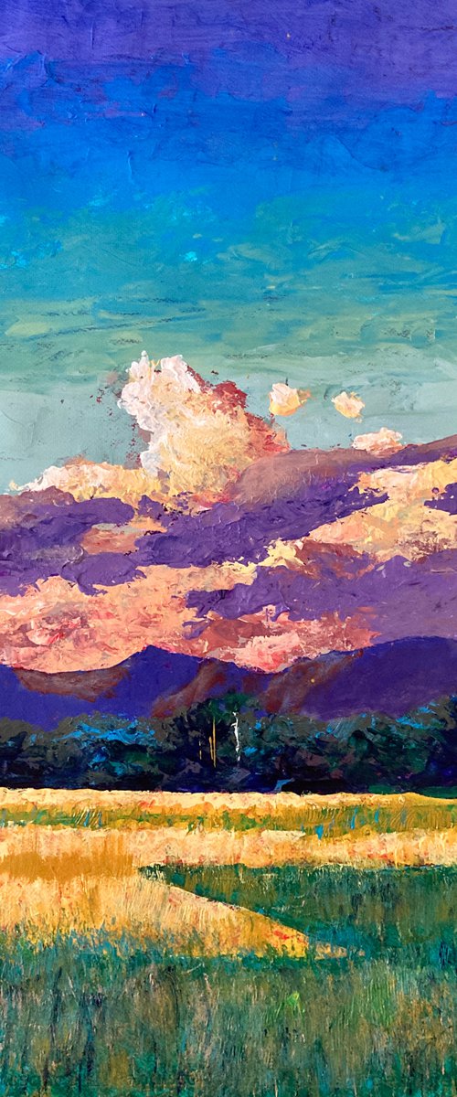 Clouds mountains rice by John Cottee