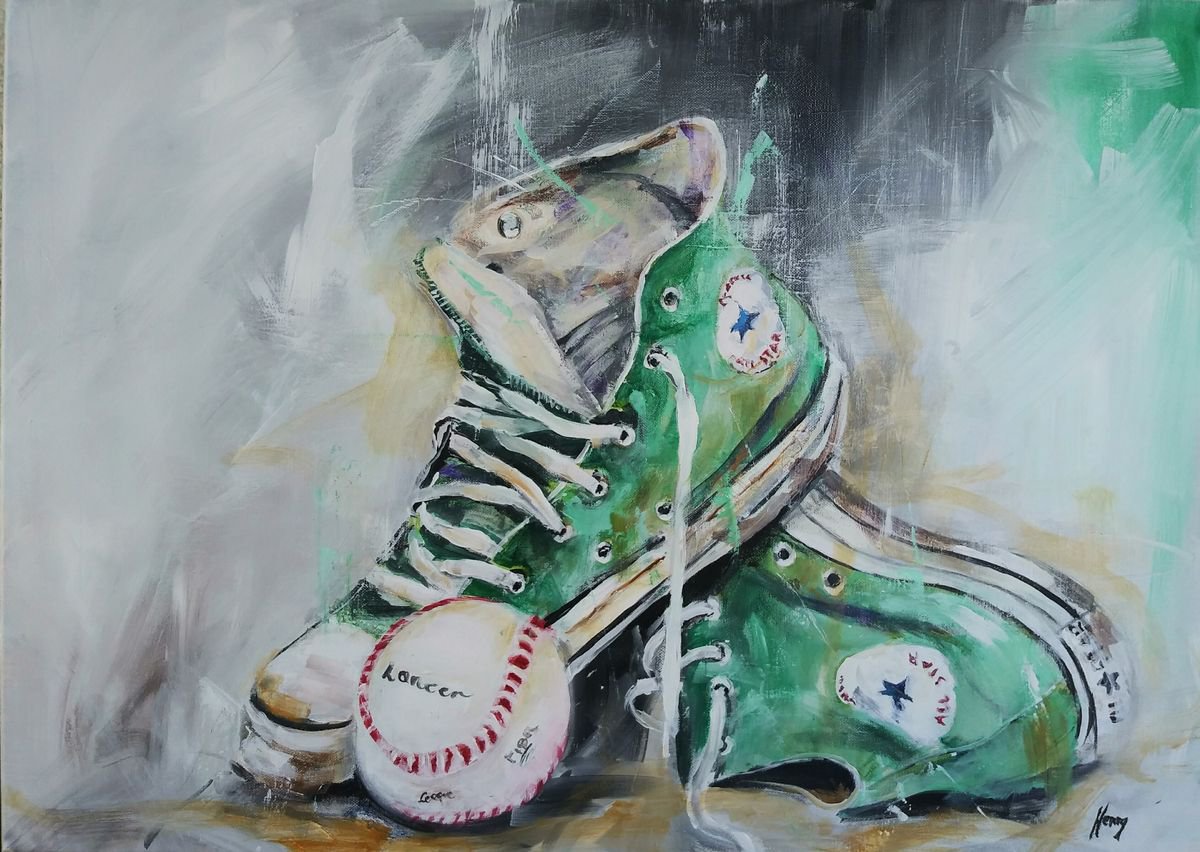 Converse Shoes - Chuck Taylor Acrylic painting by Henryfinearts | Artfinder