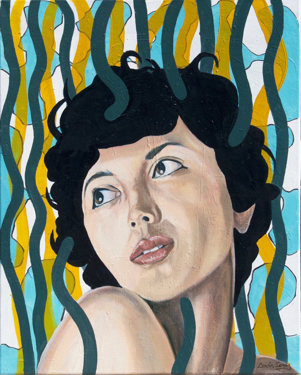 Portrait Oil Painting By Lewis Evans, 26 X 32", Curly, Original Artwork