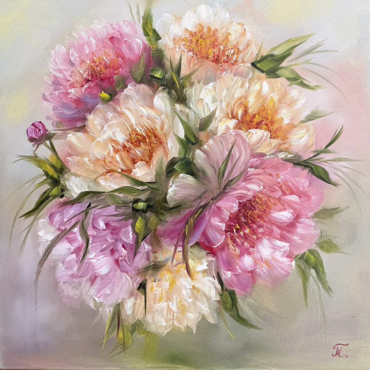 Magic Peonies Series - Sweet Arome By Tanja Frost, 20 X 20, Artwork For Sale On Artfinder