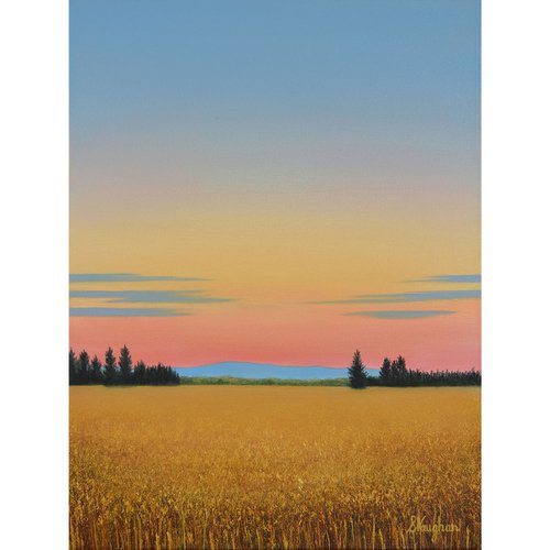 Golden Light - Blue Sky Landscape by Suzanne Vaughan