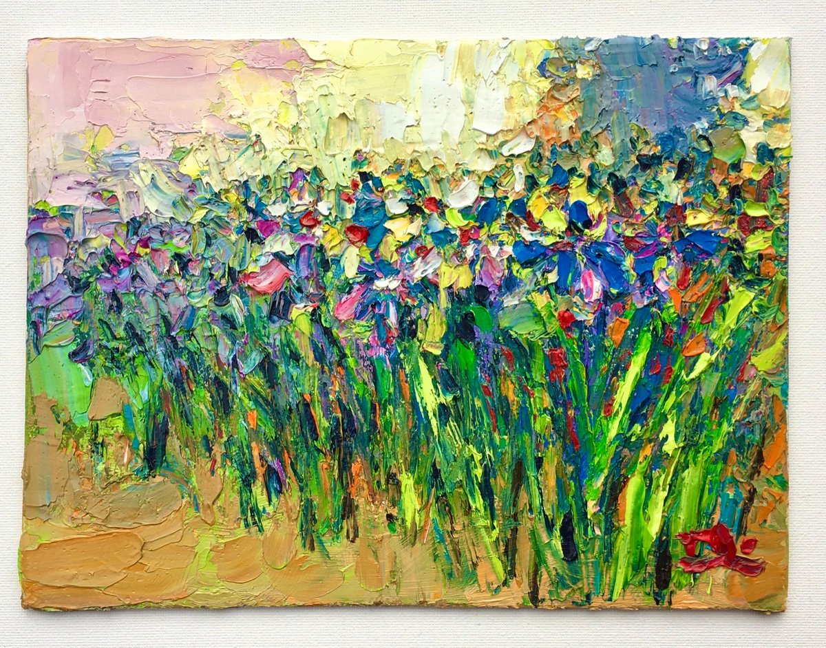 Flower Series - Irises in Bloom by Dong Lin Zhang