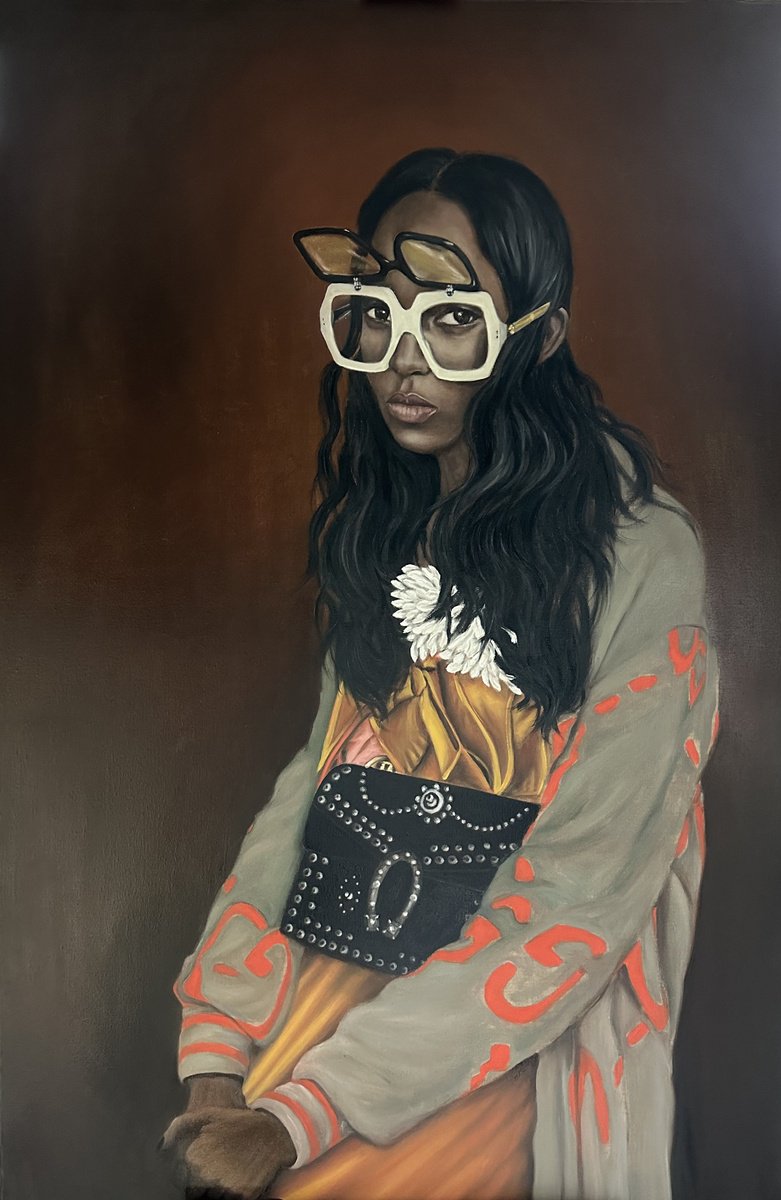 Expressive Portrait Oil Painting By Conny Roels, 39 X 63, Alter Ego, Original Artwork