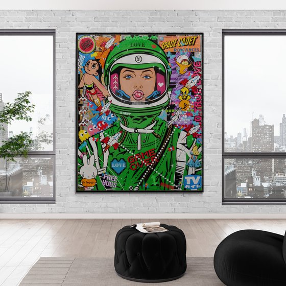 Lime Cadet 120cm x 150cm Textured Urban Pop Art