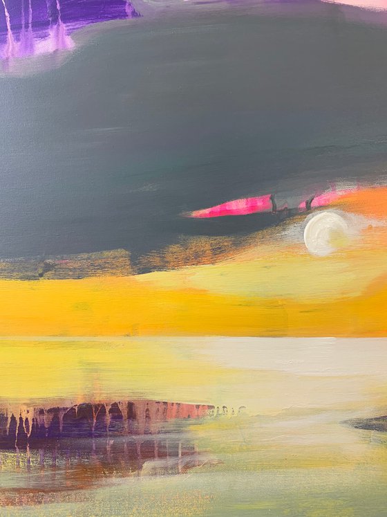 XL Big seascape - "Bright sky" - Expressionism - Minimalism - Sea - Ocean - Sunset