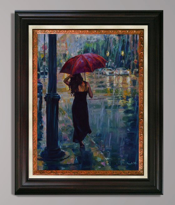 She and the rainy street