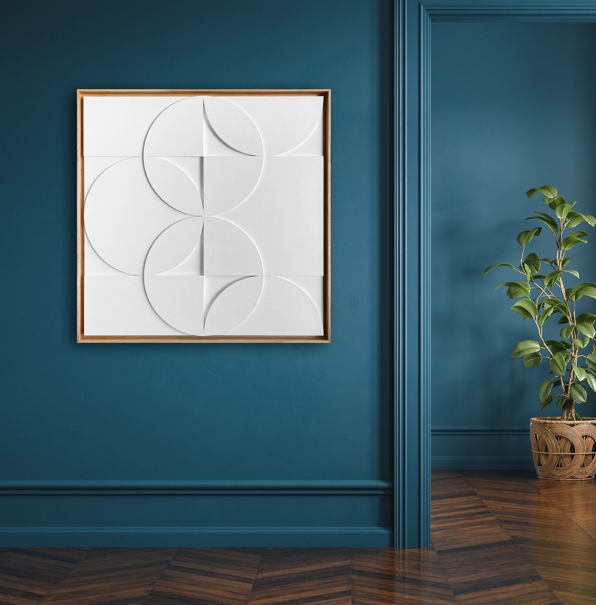 Geometric Abstract Relief By Liam Roberts, 31 X 31", Harmony, Original Artwork