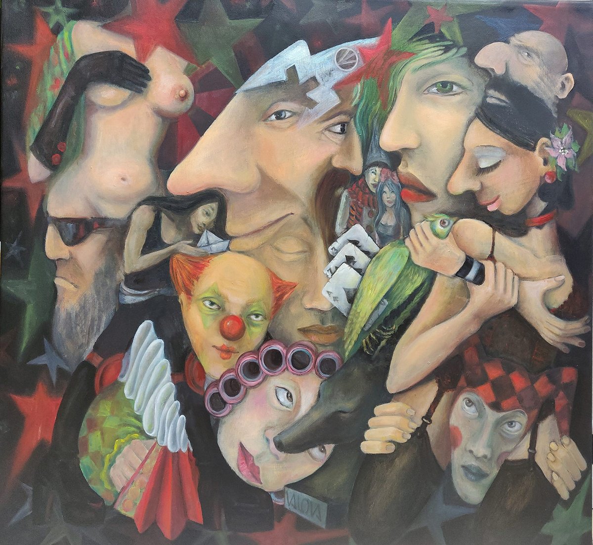 Surrealistic Oil Painting , Fairground By Vio Valova, 33 X 31, Artwork For Sale On Artfinder