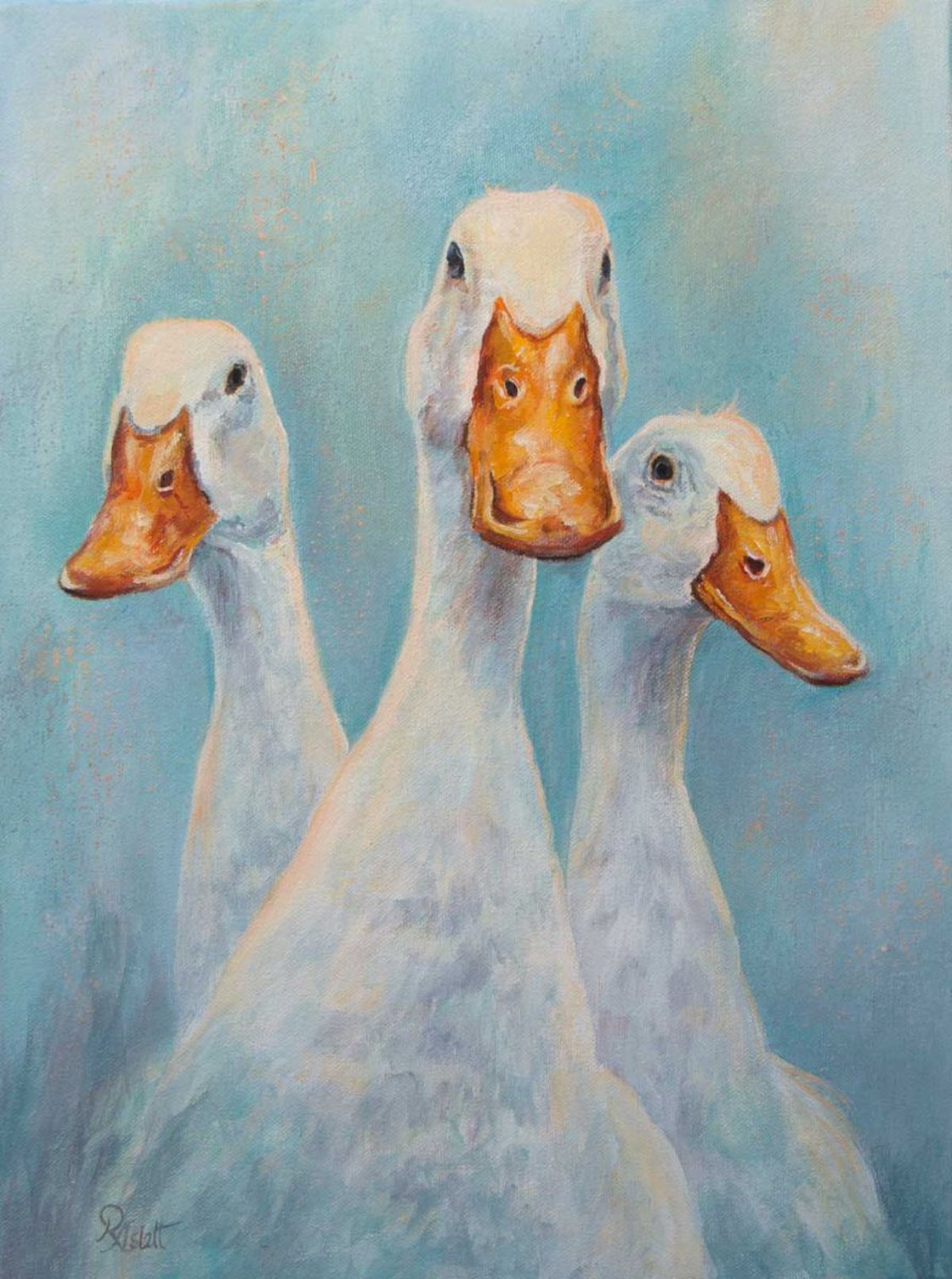 Haddenham Ducks Acrylic painting by Ruth Aslett Artfinder