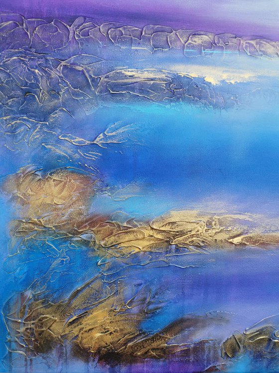 A XL large beautiful modern semi-abstract seascape painting "Miracle moment"