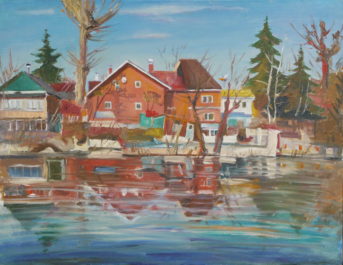 Impressionistic Cityscapes Oil Painting By Vyacheslav Onyshchenko, 35 X 28", Our Venice, Original Artwork