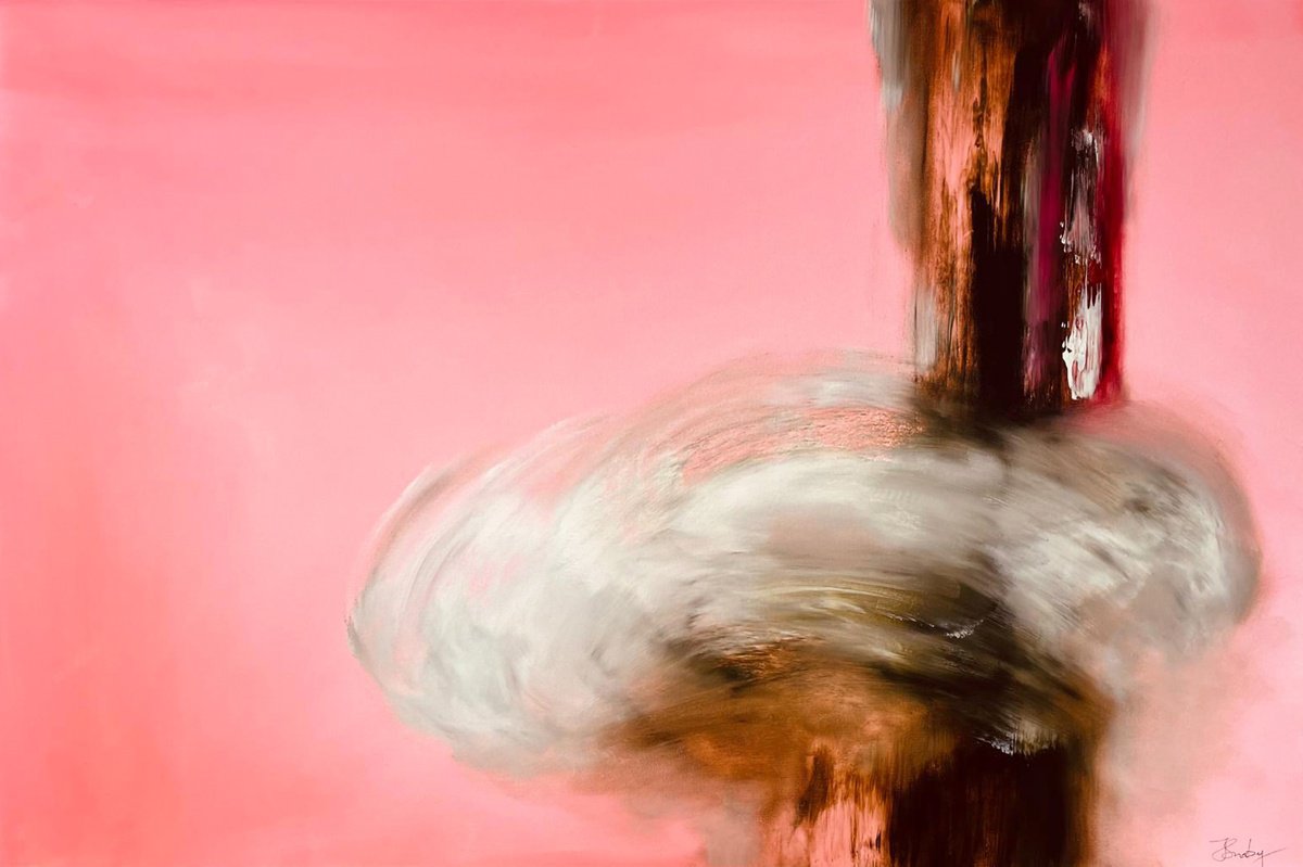 Expressive Abstract Oil Painting By Julia Swaby, 59 X 39", Glorious Weather, Original Artwork