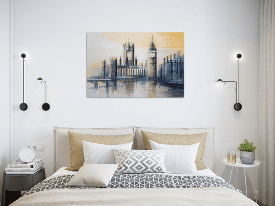 London - Big Ben and The Houses Of Parliament At Dusk