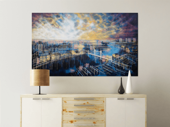 London At Night - Large Painting