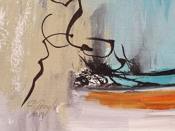 Après tout - Original abstract acrylic painting on paper - One of a kind