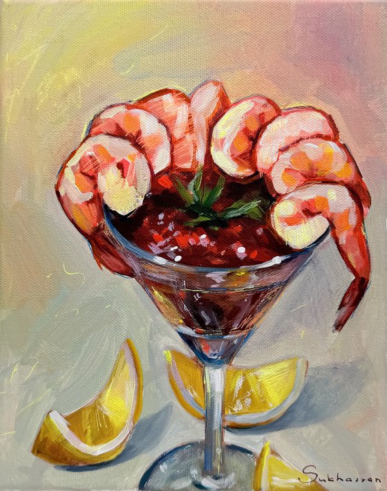 Still Life with Shrimp Cocktail and Lemons