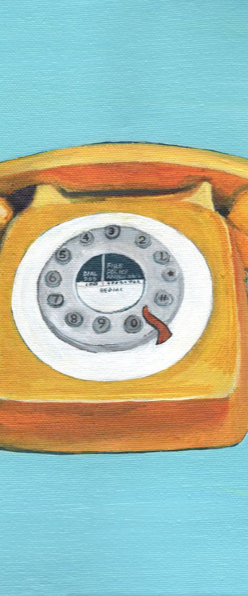 Yellow Telephone - Vintage by Eleanore Ditchburn