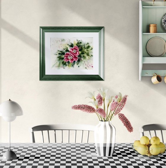 Roses, original watercolour painting