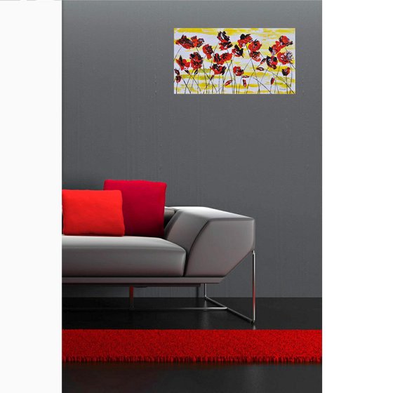 Red Poppies 2 90x50cm