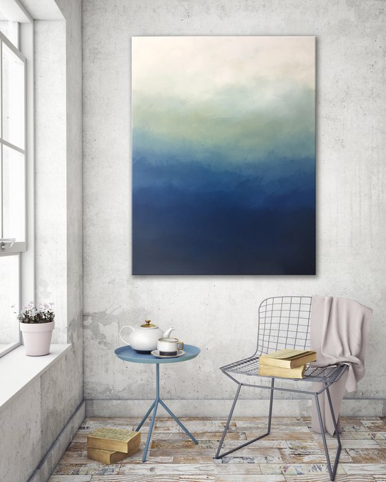 Abstract Blue Ombre 30" x 40"