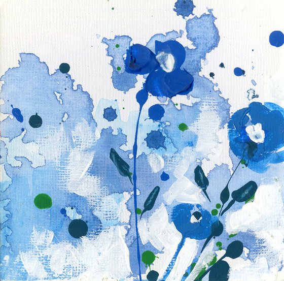 Dreaming In Blue Collection 2 - Set of 6 - Floral art by Kathy Morton Stanion